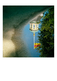 postkarte schlossturm pfuetze