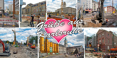 postkarte baustellenkarte karlsruhe