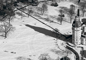 postkarte schlosspark winter
