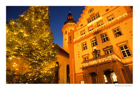 postkarte marktplatz rathaus durlach
