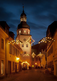 postkarte weihnachskarte ettlingen kronenstrasse