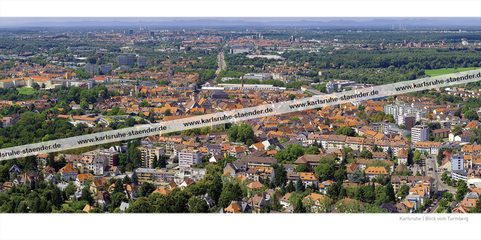 Postkarte Karlsruhe - Blick vom Turmberg Postkarte Karlsruhe - Blick vom Turmberg
