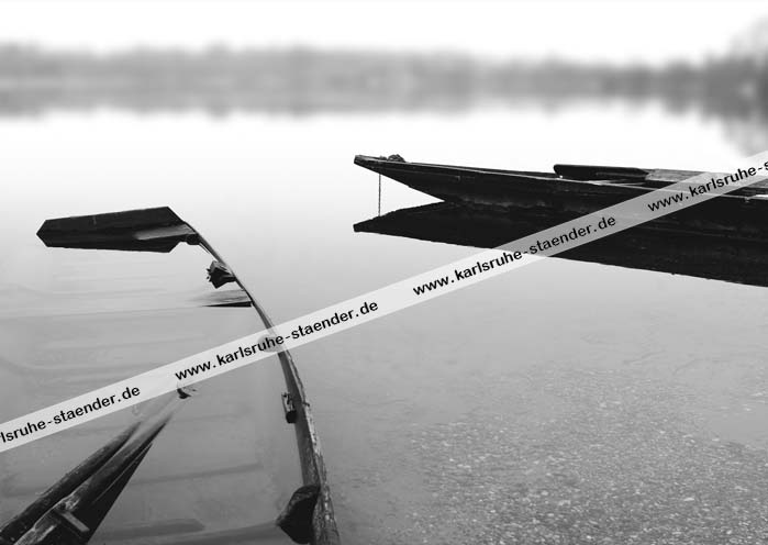 Postkarte Fischerboote auf dem Altrhein bei Karlsruhe Postkarte Fischerboote auf dem Altrhein bei Karlsruhe