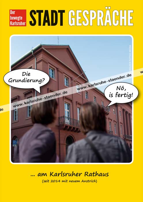 Postkarte Der bewegte Karlsruher - Rathaus