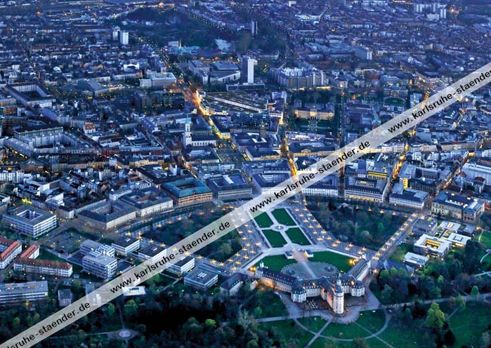 Postkarte Blick auf Karlsruhe von Norden