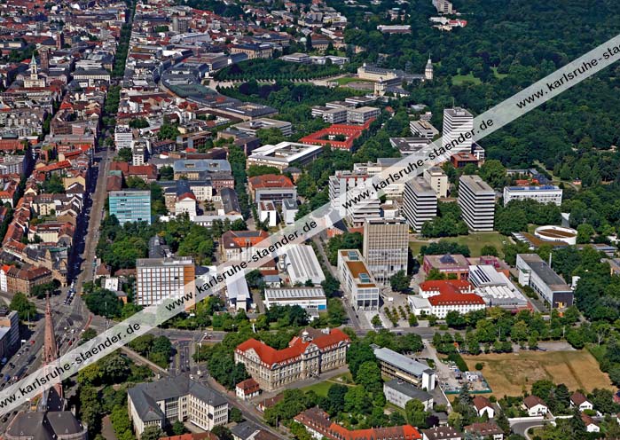 Postkarte Blick auf Karlsruhe und das Uni-Gelände (KIT)