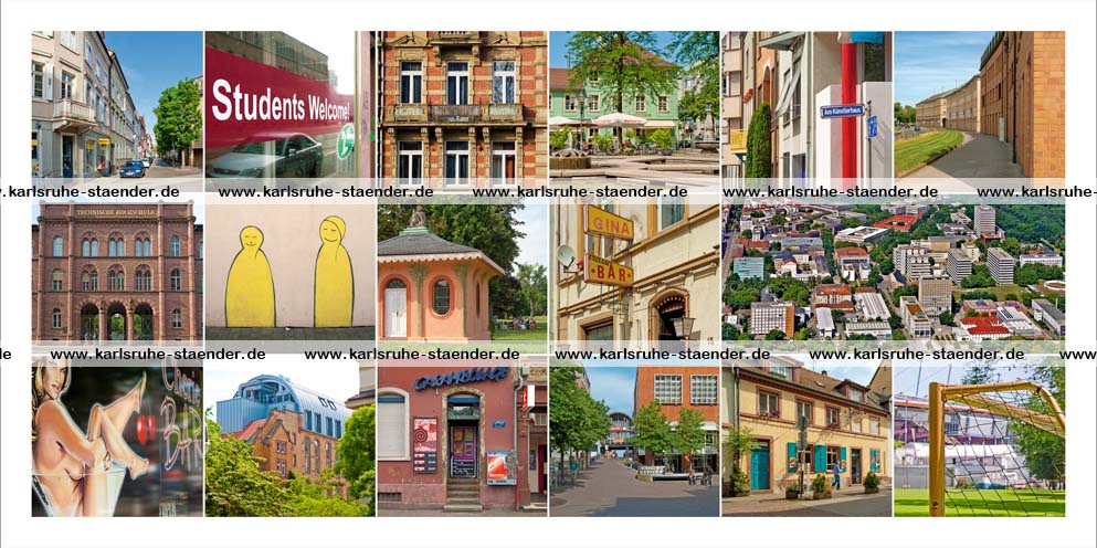 Postkarte Karlsruhe-Stadtteil-Innenstadt-Ost