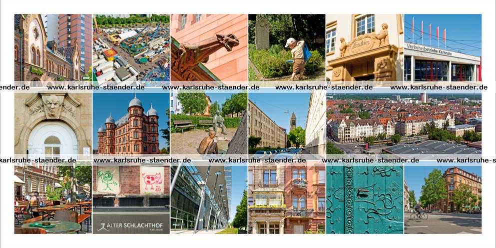 Postkarte Karlsruhe-Stadtteil-Oststadt
