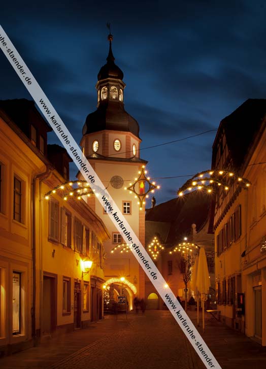 Postkarte ETTLINGEN Kronenstraße und Rathausturm Postkarte ETTLINGEN Kronenstraße und Rathausturm